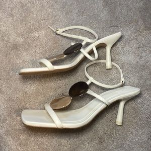 Zara stone accent heel sandals in cream size 41 worn once